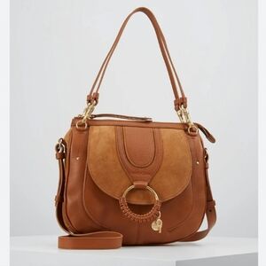 SEE BY CHLOE Hana Boho Saddle Bag Brown Tan Leather Shoulder Bag